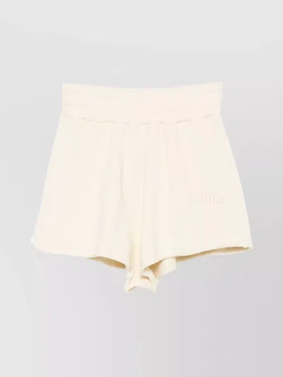 Autry Jersey Shorts With Elastic Waistband And Side Pockets In Neutral