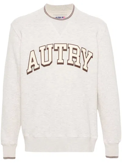 Autry Logo Print Crewneck Sweatshirt In Gray