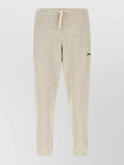 Autry Jogger Trousers Logo Embroidery Side Pockets In Neutral