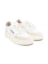 Autry Medalist Low Sneakers In Leather And Suede Color White And Covert Green In White