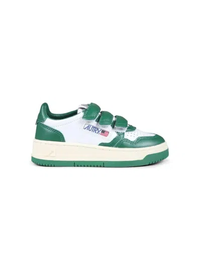 Autry Kidstripes Low Kid Sneaker In Green