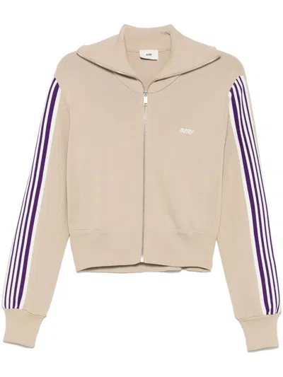 Autry Knit Zip-up Sweatshirt - Women's Casual Layering In Knit Sand