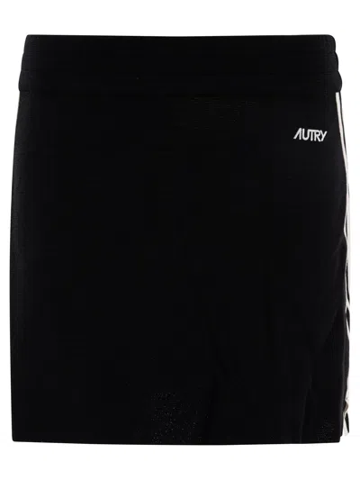 Autry Striped Detail Skirt In Black