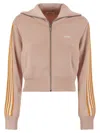 Autry Knitted Tennis Style Zip Sweatshirt In Pink