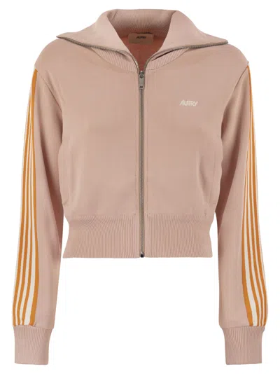 AUTRY KNITTED TENNIS-STYLE ZIP SWEATSHIRT
