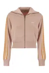 Autry Viscose Blend Jacket With Embroidered Logo And Contrasting Stripes In Pink