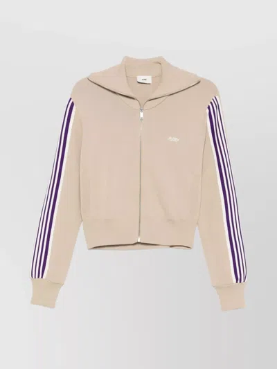 AUTRY KNITTED ZIP-UP SWEATSHIRT HIGH COLLAR