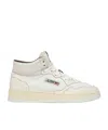 Autry Leather High Top Sneakers With Padded Collar In White