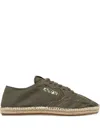 Autry Woven Jute Sole Flat Shoes With Lace-up Closure In Multi
