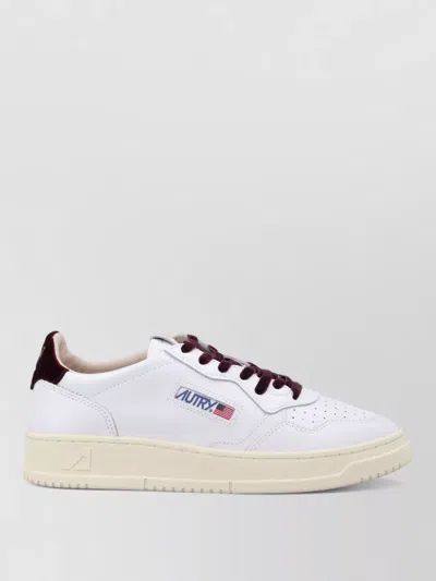 Autry Low-top Sneakers With Perforated Detailing And Velvet Accents In White