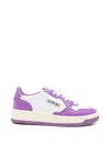 Autry Low-top Sneakers With Lavender Overlays And Padded Collar In Multi