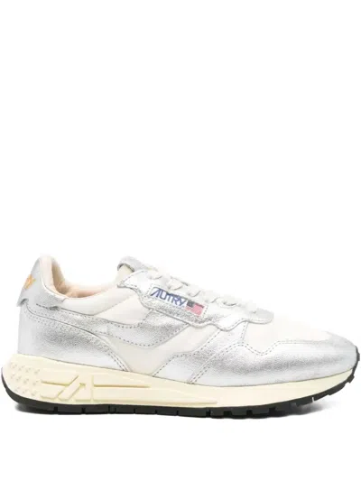 Autry Nylon Calfskin Sneakers Metallic Finish In Multi