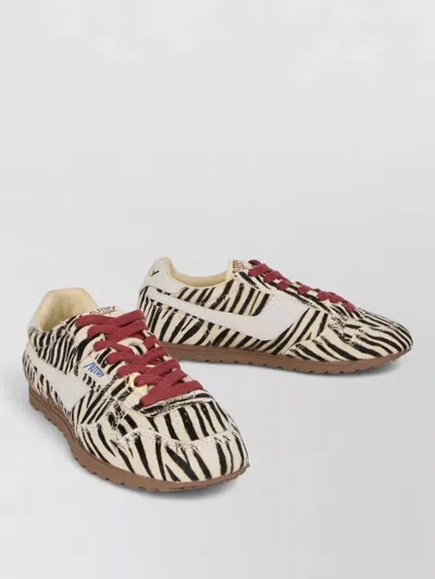 Autry Lace Up Sneakers Zebra Pattern Design In Multi