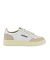 Autry Low Top Sneakers In Calf Leather And Suede In Nude
