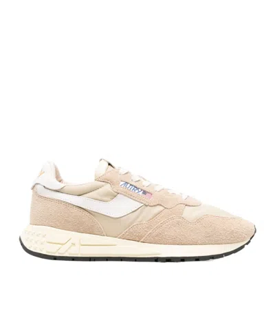 Autry Laced Sneakers In Beige