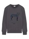 Autry Crew Neck Dog Print Long Sleeves Sweatshirt In Jersey Stone