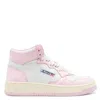 Autry Ladies Pink Medalist Panelled Leather Sneakers In Pink