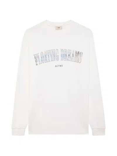 Autry Landscape Long-sleeve Cotton T-shirt In White