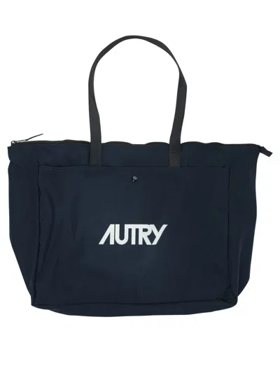 Autry Large Logo Shoulder Bag In Black