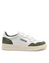 Autry Medalist Low Sneakers In Goatskin And Suede In White/militar