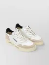 Autry Leather And Suede Sneakers With Contrast Heel Tab In White