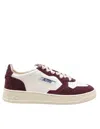 Autry Leather And Suede Sneakers With Glitter In White