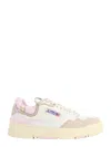 Autry Medalist Low White Canvas And Pink Leather Sneakers