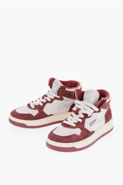 Autry Medalist Mid Sneakers In Burgundy