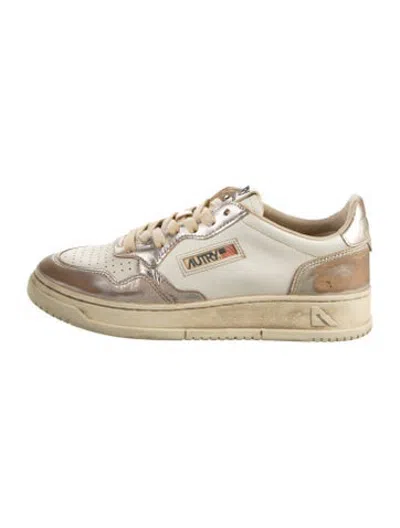 Pre-owned Autry Leather Athletic Sneakers In Neutrals/white
