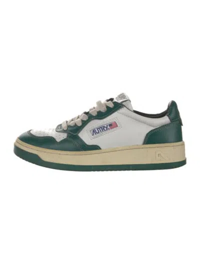 Pre-owned Autry Leather Colorblock Pattern Athletic Sneakers In Green