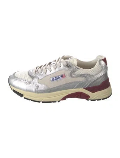 Pre-owned Autry Leather Colorblock Pattern Athletic Sneakers In White