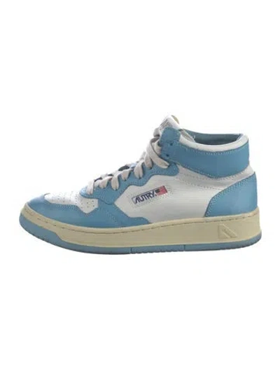 Pre-owned Autry Leather Colorblock Pattern Sneakers In Blue