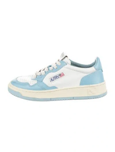 Pre-owned Autry Leather Colorblock Pattern Sneakers In Blue