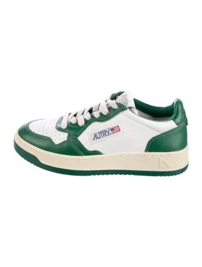 Pre-owned Autry Leather Colorblock Pattern Sneakers In Green