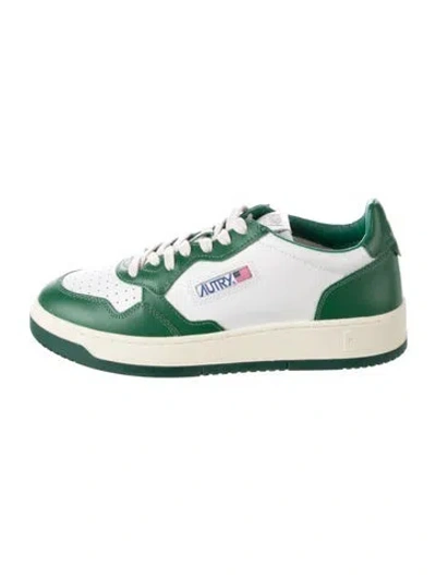 Pre-owned Autry Leather Colorblock Pattern Sneakers In Green