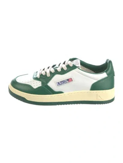 Pre-owned Autry Leather Colorblock Pattern Sneakers In Green