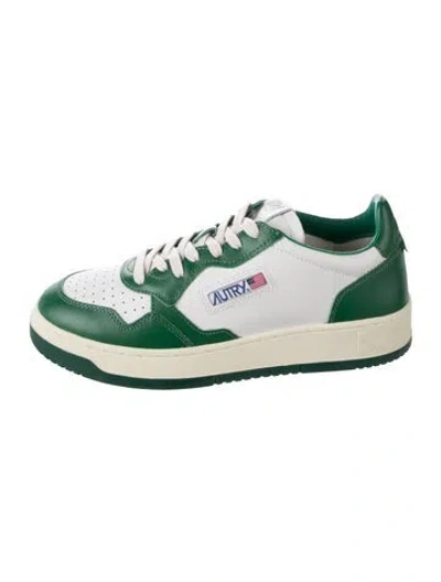 Pre-owned Autry Leather Colorblock Pattern Sneakers In Green