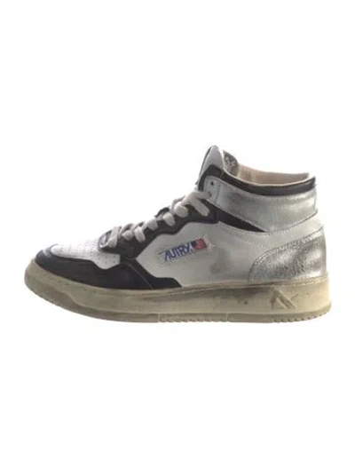 Pre-owned Autry Leather Colorblock Pattern Sneakers In Multi