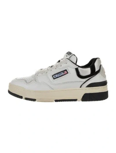 Pre-owned Autry Leather Colorblock Pattern Sneakers In Neutral