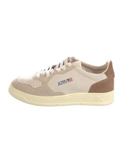 Pre-owned Autry Leather Colorblock Pattern Sneakers In Neutrals