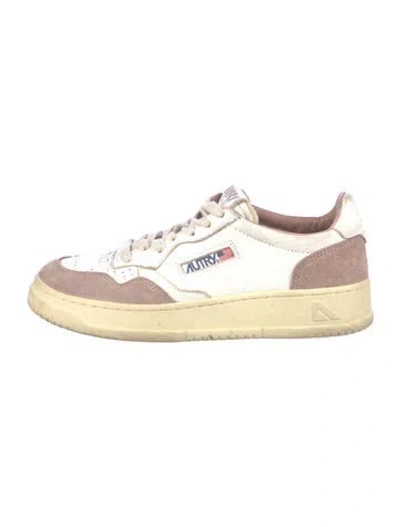 Pre-owned Autry Leather Colorblock Pattern Sneakers In Pink
