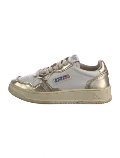 Pre-owned Autry Leather Colorblock Pattern Sneakers In White