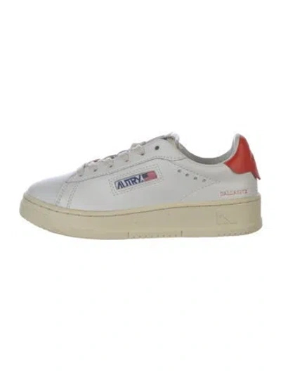 Pre-owned Autry Leather Colorblock Pattern Sneakers In White