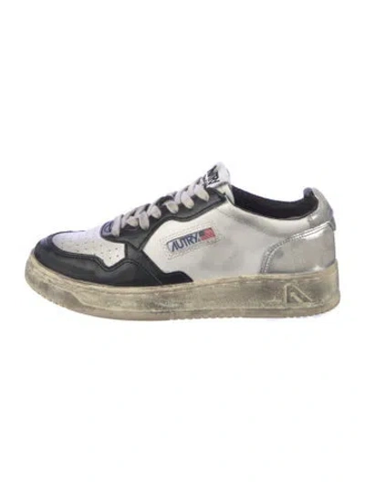 Pre-owned Autry Leather Colorblock Pattern Sneakers In White