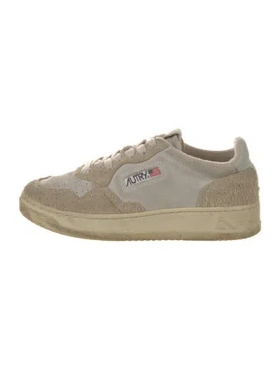 Pre-owned Autry Leather Colorblock Pattern Sneakers In White