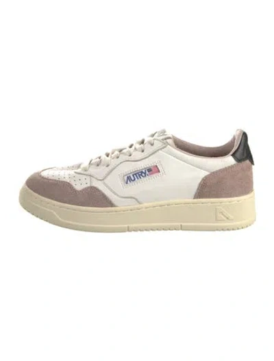 Pre-owned Autry Leather Colorblock Pattern Sneakers In White