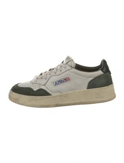 Pre-owned Autry Leather Colorblock Pattern Sneakers In White