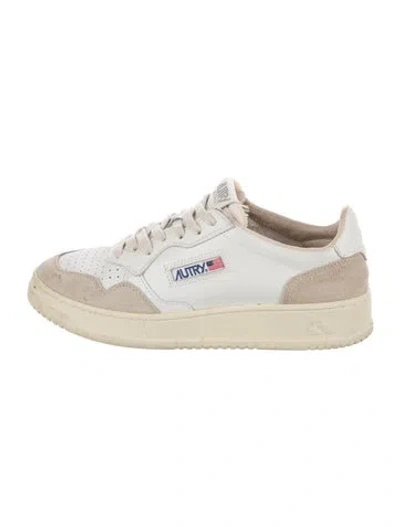 Pre-owned Autry Leather Colorblock Pattern Sneakers In White