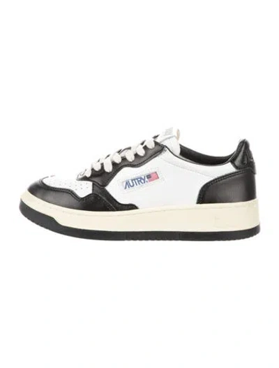 Pre-owned Autry Leather Colorblock Pattern Sneakers In White