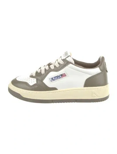 Pre-owned Autry Leather Colorblock Pattern Sneakers In White